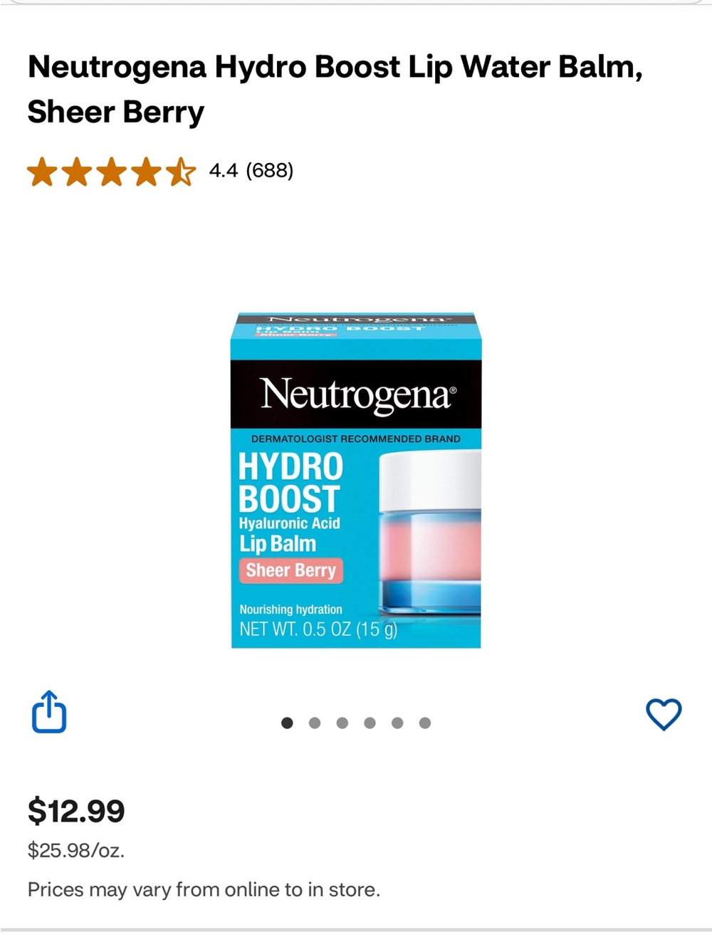 Neutrogena | hydro boost in sheer berry  🥤 NWT